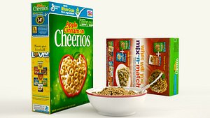 cereal product shot modeled 3D
