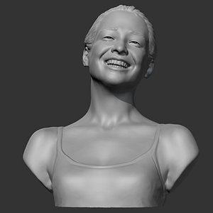 HD girl bust D 3D print model 3D
