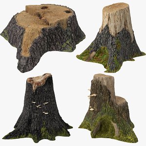 tree stumps 3d model