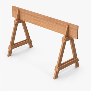 3D Road Wooden Barrier model