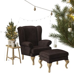 christmas spruce wing chair 3D model