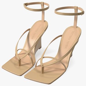 Bottega Veneta Stretch Wedge Sandals Beige