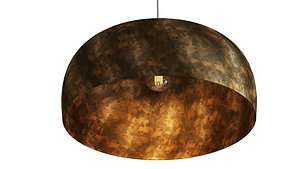 Copper Effect Domed Metal Pendant 3D model