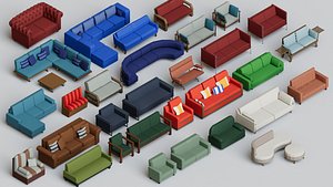 30 Sofa Mega Pack Collection 3D
