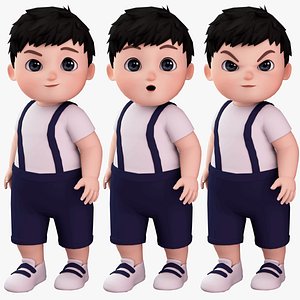 Cartoon Baby Rigged 3D model