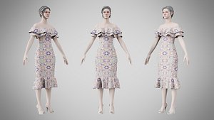 Dress 17 Gradient Wave Pattern