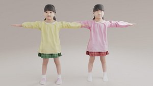 3D Asian kindergarten girl-244 Emi