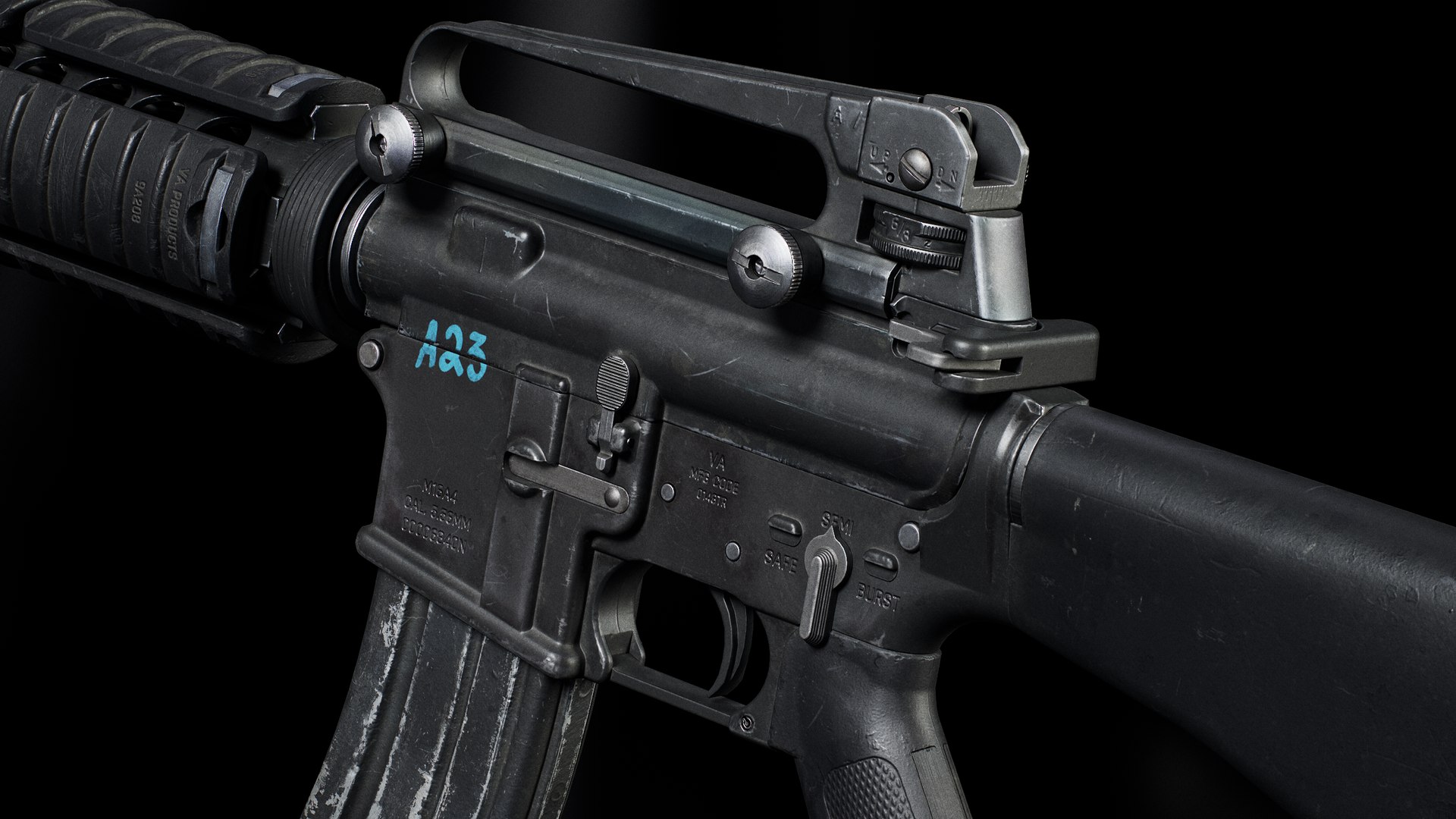 M16A4 Modular Assault Rifle - Triple A - PBR Game Ready Low Poly 3D ...