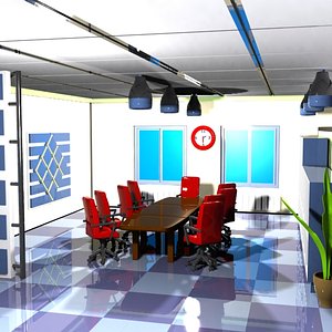 3d cartoon conference room