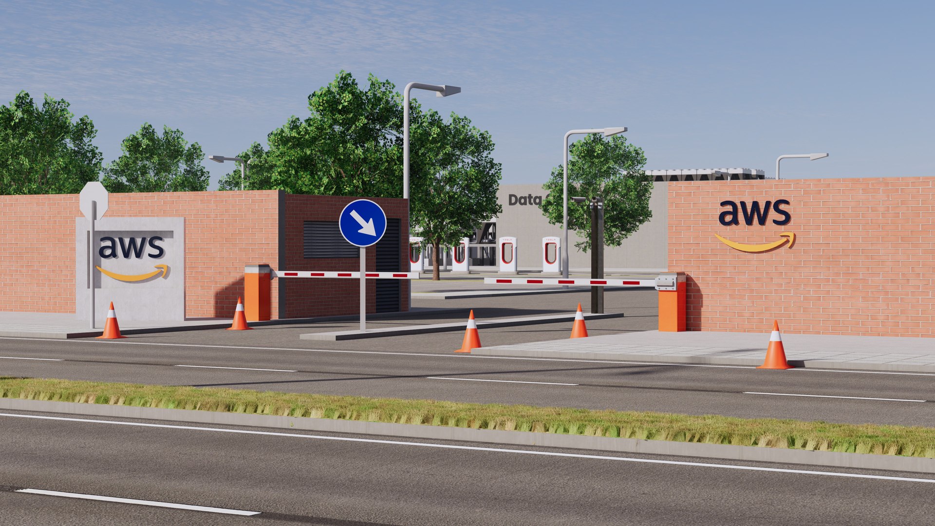 3D Aws Amazon Data Center Building with Interior - TurboSquid 2113349