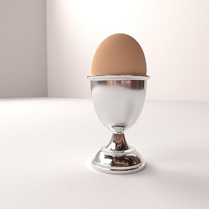 3d model silver egg cup