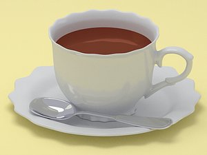cup spoon saucer 3D