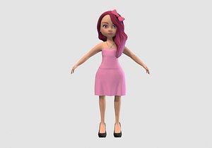 3D model pink chic girl