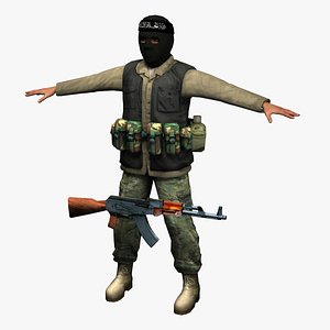 isis insurgent fighter 3d model
