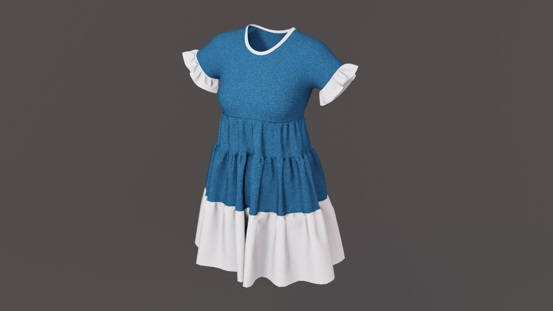 3D Women dress with cascading rufflesblend - TurboSquid 2131341