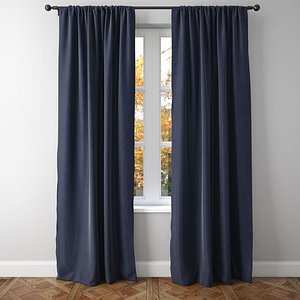 belgian linen rod pocket 3D