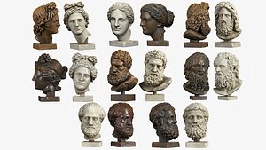 classical head sculptures 3d model
