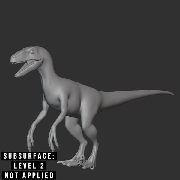 Velociraptor Basemesh Low Poly 3D