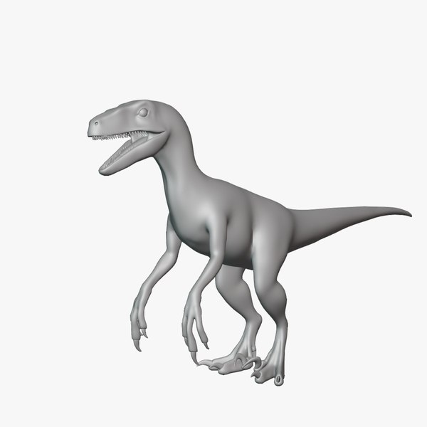 Velociraptor Basemesh Low Poly 3D