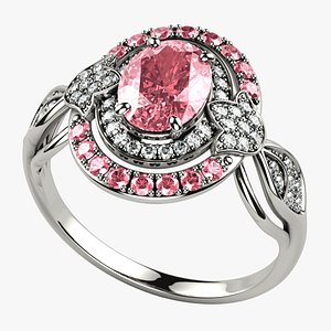 3D 8mm Oval High Jewelry Gold Ring