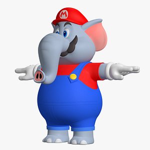 Cinematic Mario Elephant Game Character 8K