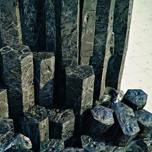 basalt columns rocks kit 3D model