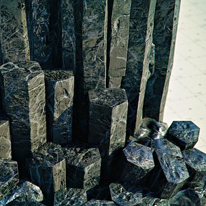 Basalt Columns and Rocks Kit PBR - Obsidian