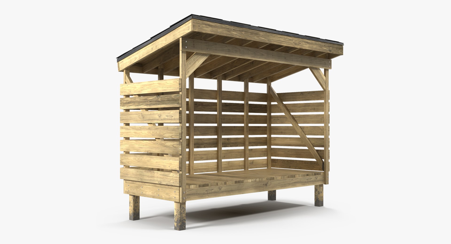 Firewood Storage 3D Model 3D model preview