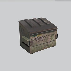 Low-poly Dumpster Game Ready 3D model