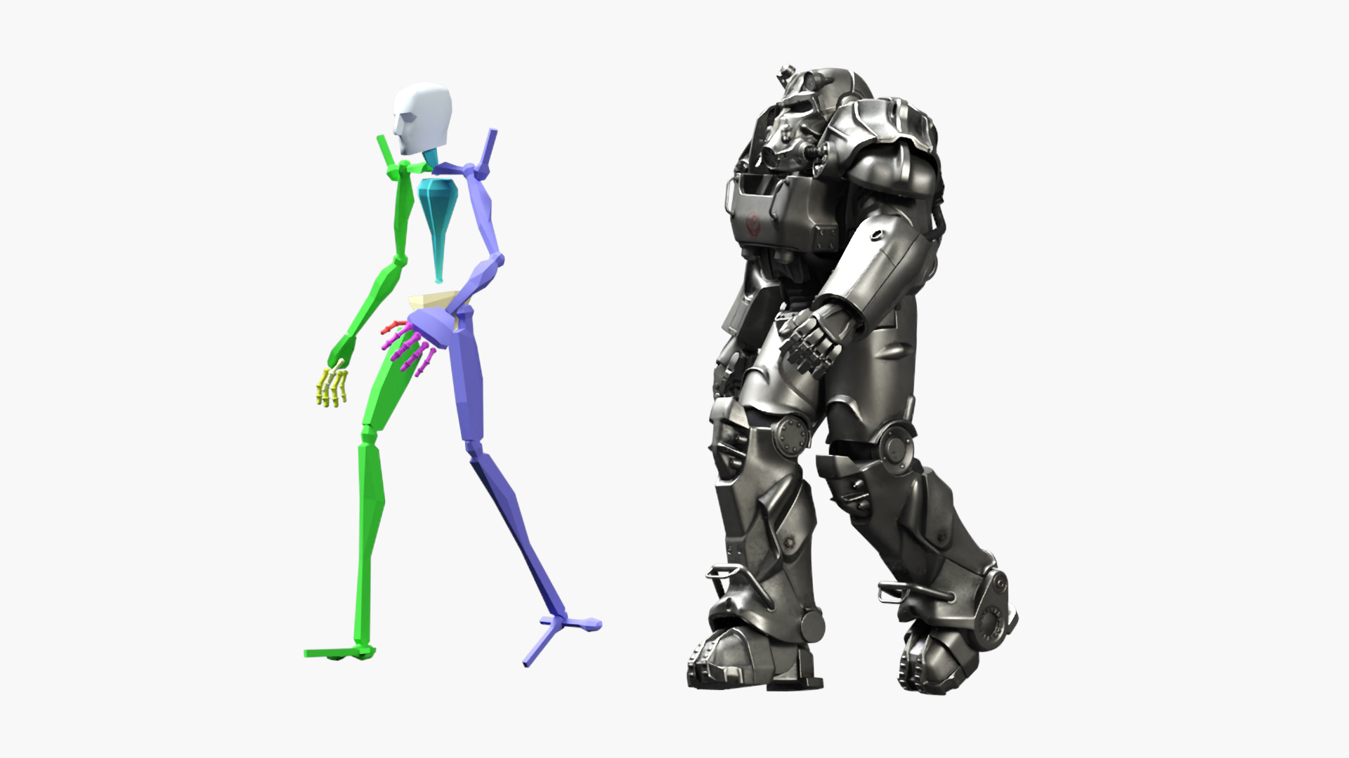 3D Model T 60 Power Armor Fallout With Rifle Rigged - TurboSquid 2252669