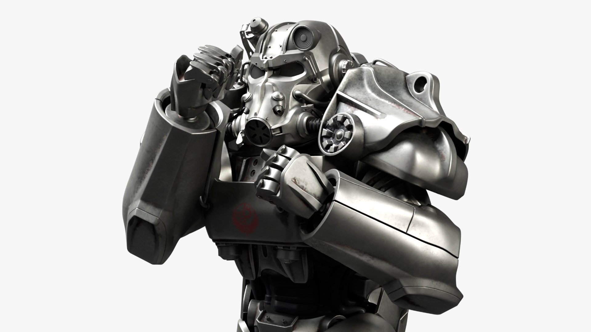 T 60 Power Armor Fallout with Rifle Rigged