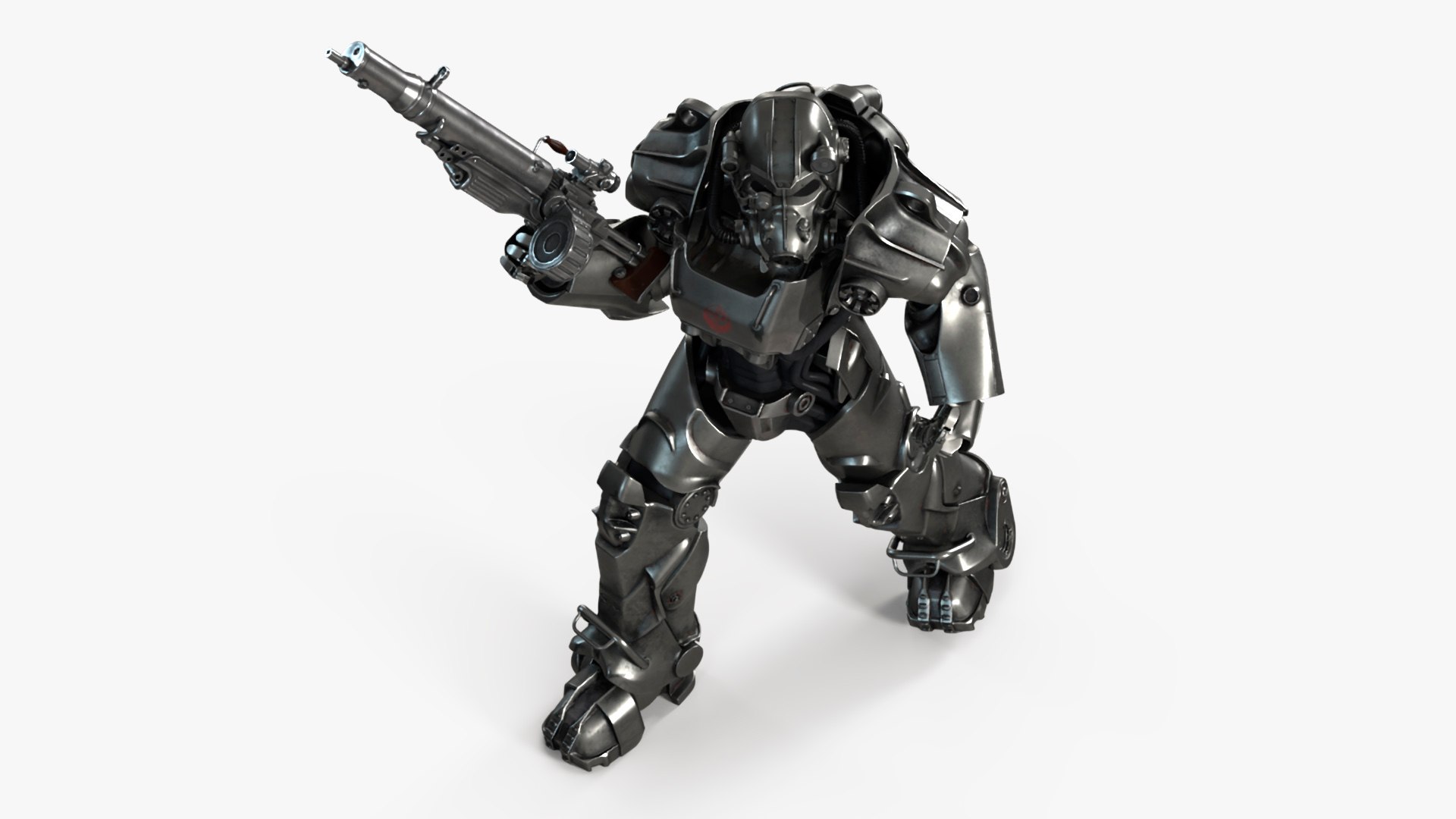 3D Model T 60 Power Armor Fallout With Rifle Rigged - TurboSquid 2252669
