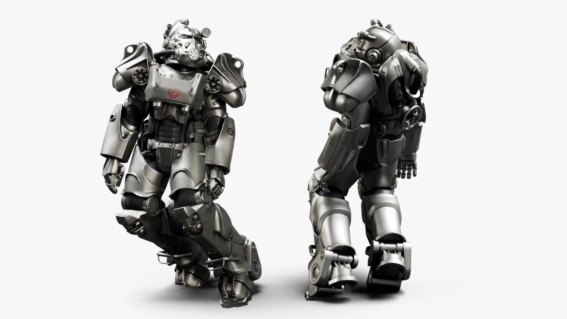 3D Model T 60 Power Armor Fallout With Rifle Rigged - TurboSquid 2252669