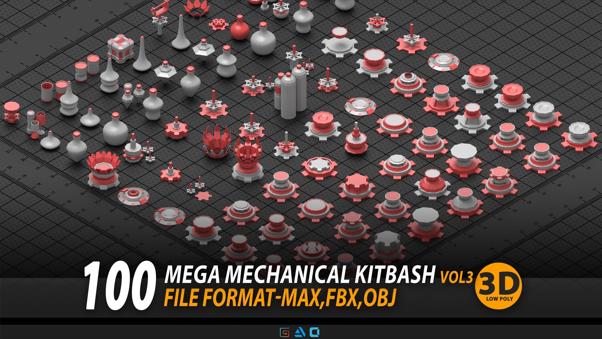 3D Mega Mechanical Kitbash-vol3 Model - TurboSquid 2341405