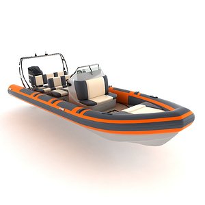 rigid inflatable boat 3d model