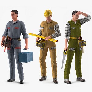 rigged workers works modo model