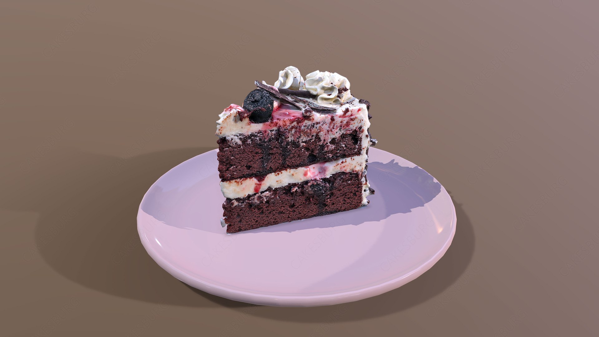 A Slice Of Black Forest Gateau Model TurboSquid 1969166   Blackforestgateau13 