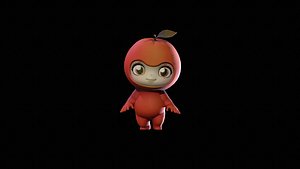 3D Chibi Fruit Orange model