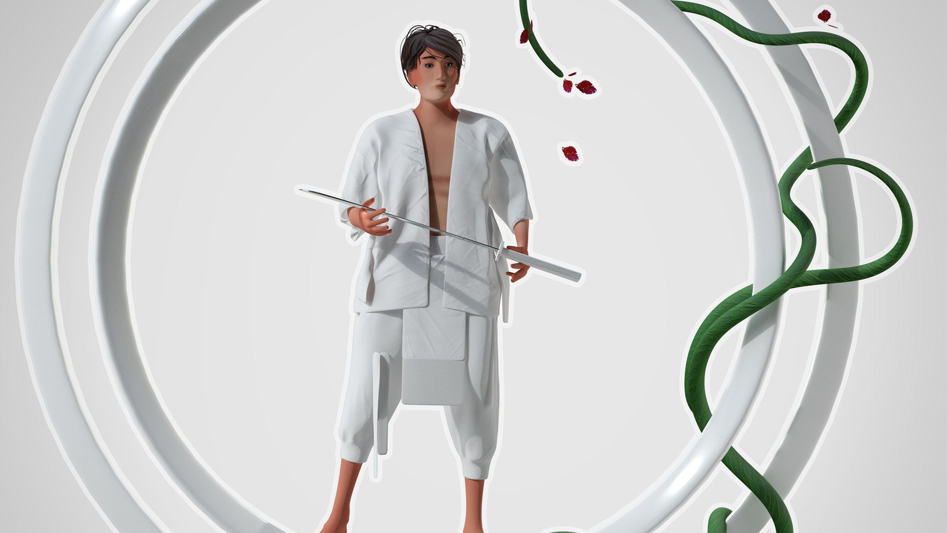 Samurai Student Man 3D Model - TurboSquid 1953325