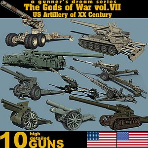 artillery cannon 3d model