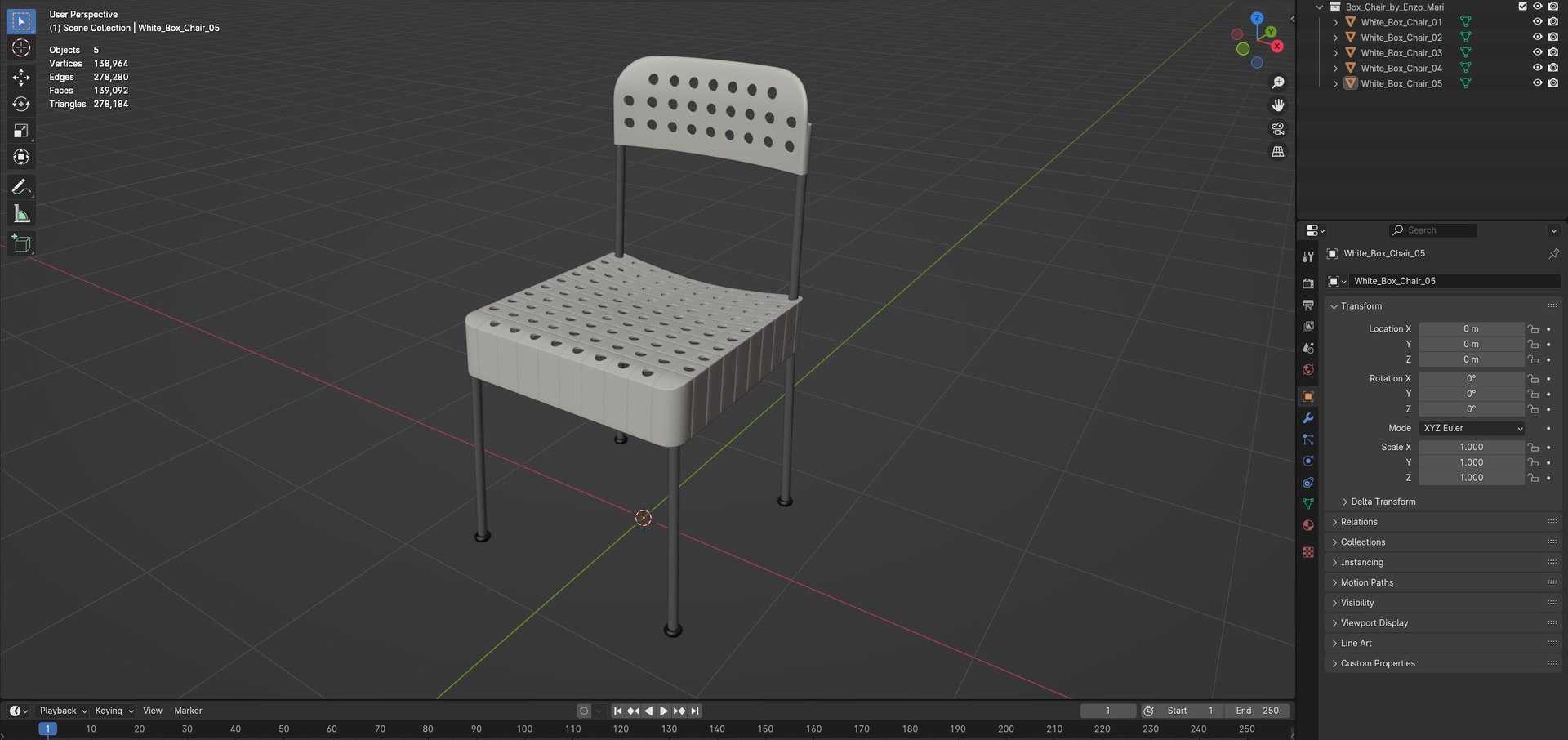 3D Box Chairs By Enzo Mari White Model - TurboSquid 2303634