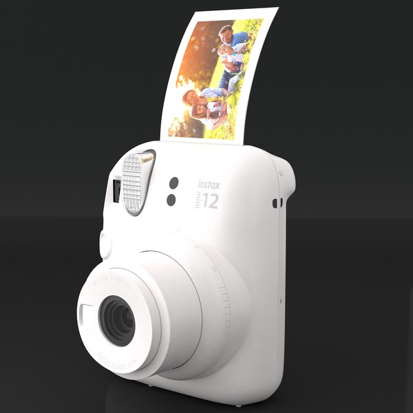 Kit camara fujifilm mini instax 12 color blanco arcilla + papel 10 fotos +  3 portara