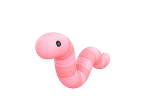 3D cartoon worm