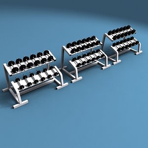 dumbell weights rack 3d model