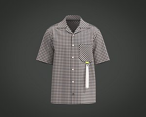 3D Mens resort collar shirt with chest pocket and detailing model