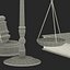 3d legal gavel scales law model