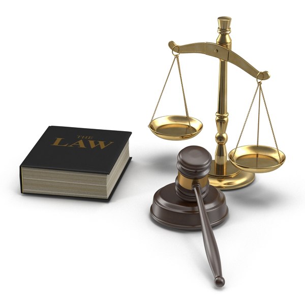 3d legal gavel scales law model