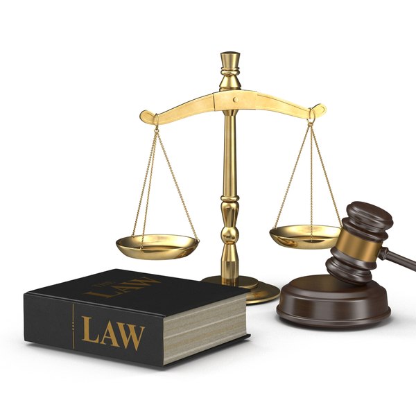 3d legal gavel scales law model