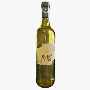 White Wine Bottle 3D