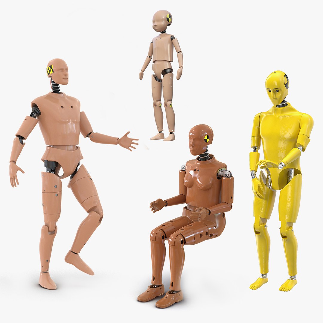 Rigged Crash Test Dummies Collection 4 3D model preview